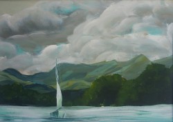 10. Lakes scapes in acrylic art workshop