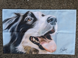 Collie tea towel