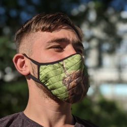 The green Highland cow way mask